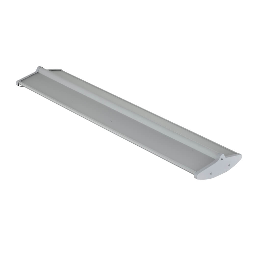 Suspended 1'x4' LED Pendant Direct/Indirect Light Fixture by Halcon Lighting with Sensor Control and Emergency Backup Option