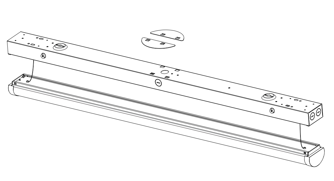 LED linear linkable light strip diffuser 2ft 4ft 8ft (5400 lumen to 11475 lumen) CCT 3000K-5000K and watts selectable  0-10V Dimmable  Surface and pendant Mount  ETL & DLC Listed