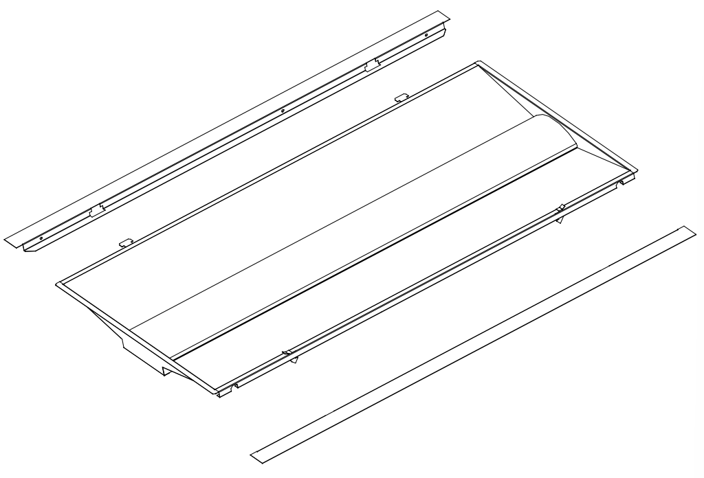 LED Troffer retrofit kits upgrading fluorescent lighting fixture 2x2 2x4 CCT and Wattage selectable 3000-5000K 120-277V 0-10V dimming ETL and DLC listed emergency and sensor control ready