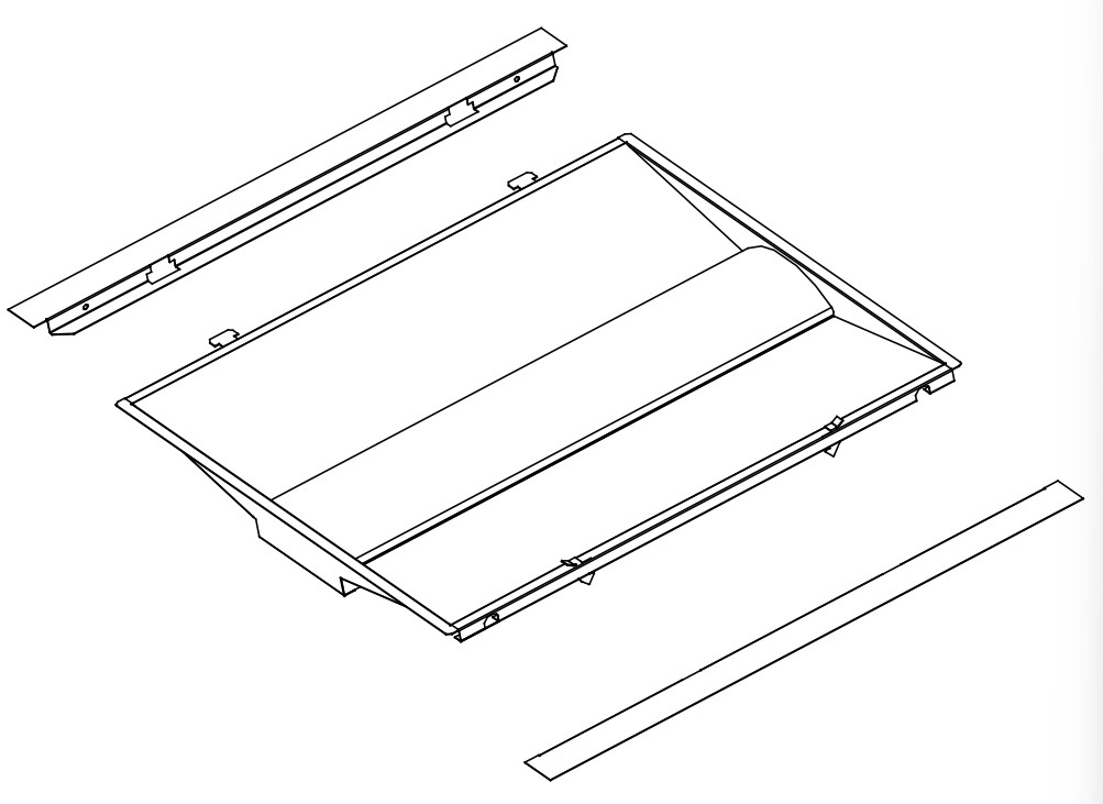 LED Troffer retrofit kits upgrading fluorescent lighting fixture 2x2 2x4 CCT and Wattage selectable 3000-5000K 120-277V 0-10V dimming ETL and DLC listed emergency and sensor control ready