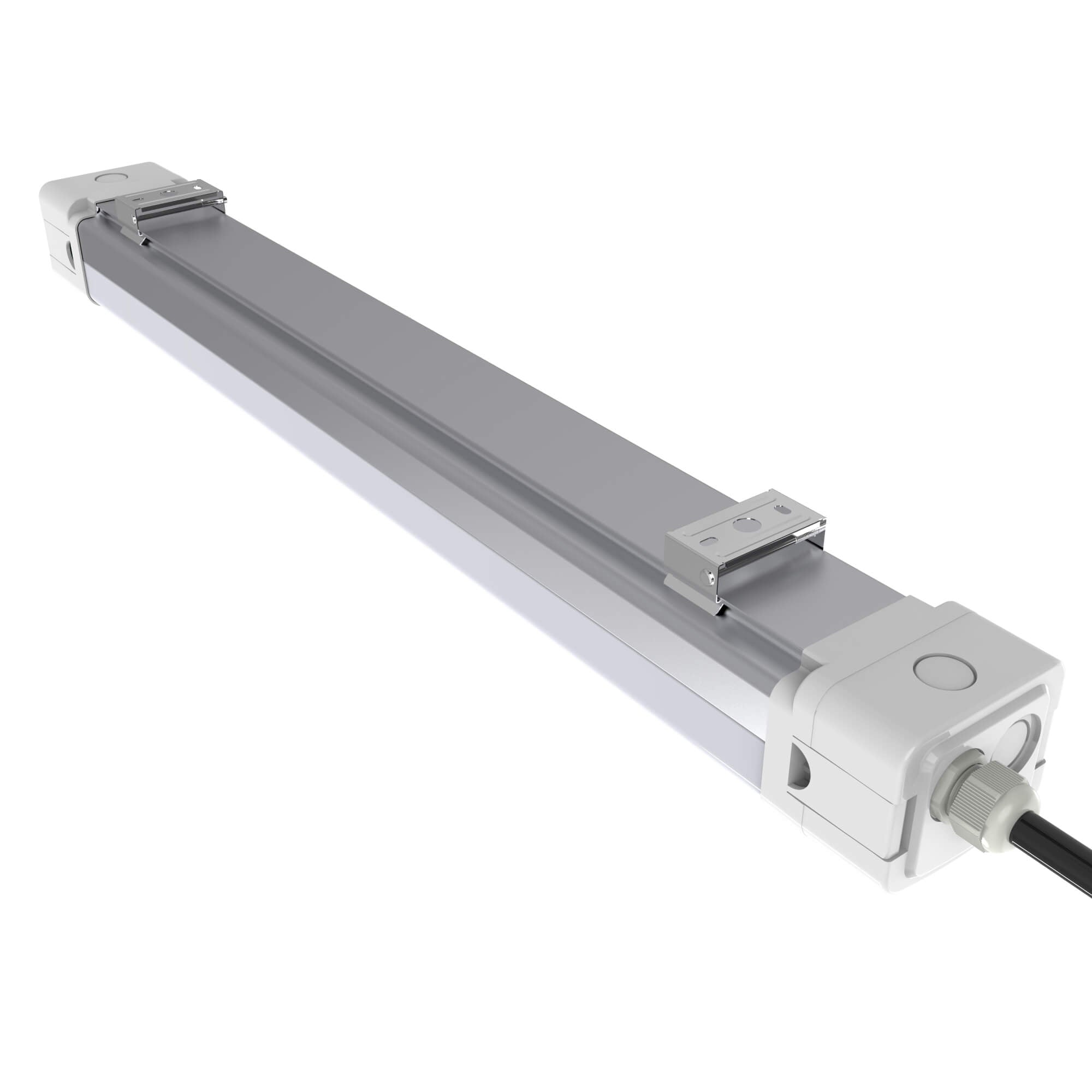 Halcon Lighting Vapor Tight LED Light fixture suitable for industrial, garage, and food processing environments, IP65 and NSF certified