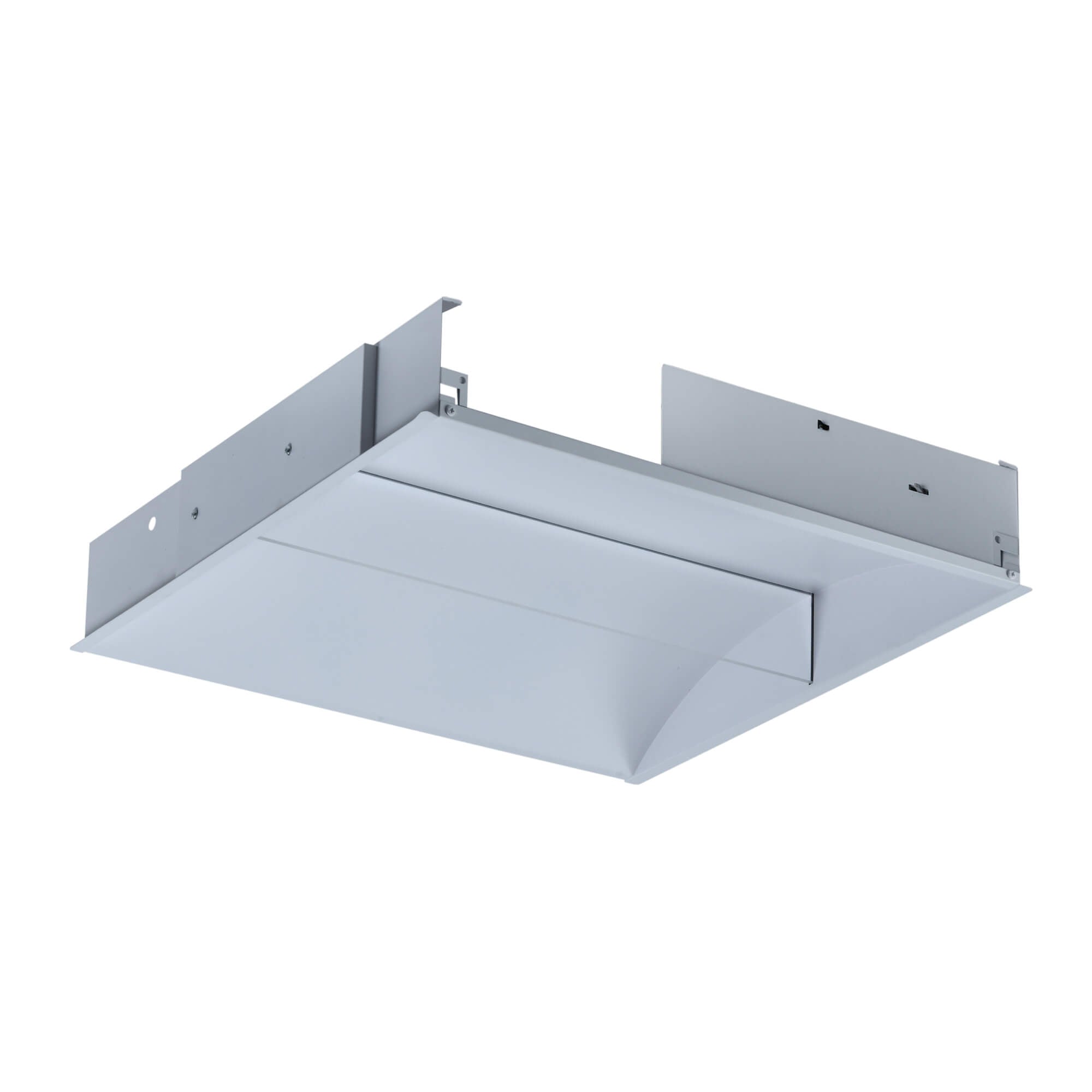 "Architectural recessed Halcon LED Troffer E1907 featuring motion sensor and daylight dimming for commercial lighting solutions"