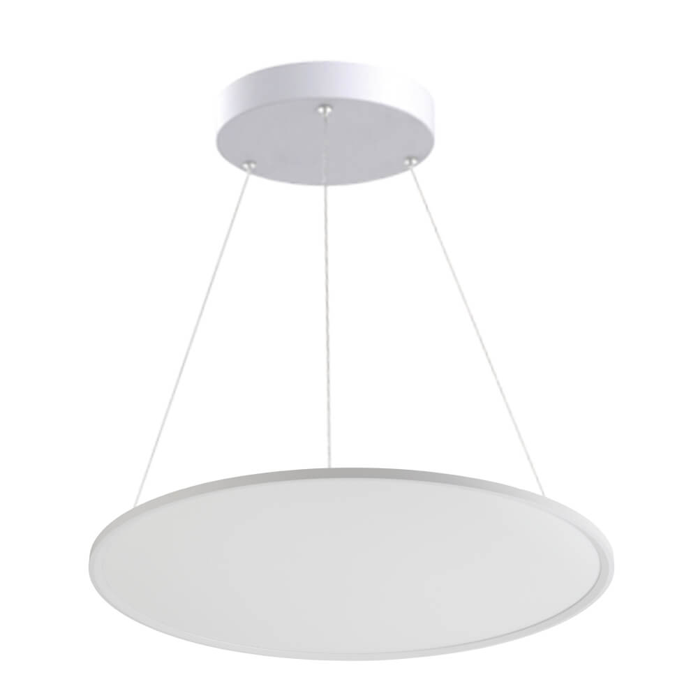 Contemporary 600mm LED Pendant Light P1908 in white, with energy-efficient lighting and easy ceiling installation for modern interiors.